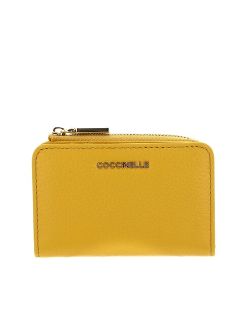COCCINELLE METALLIC SOFT Leather card holder soleado - Portafogli Donna