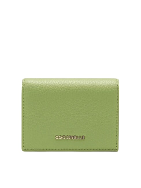 COCCINELLE METALLIC SOFT Small leather wallet guacamole - Portafogli Donna