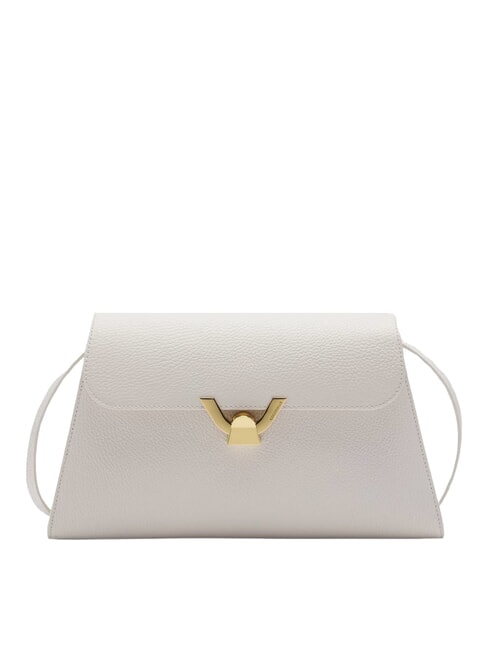 COCCINELLE DEW Borsa media a spalla in pelle martellata blanco - Borse Donna