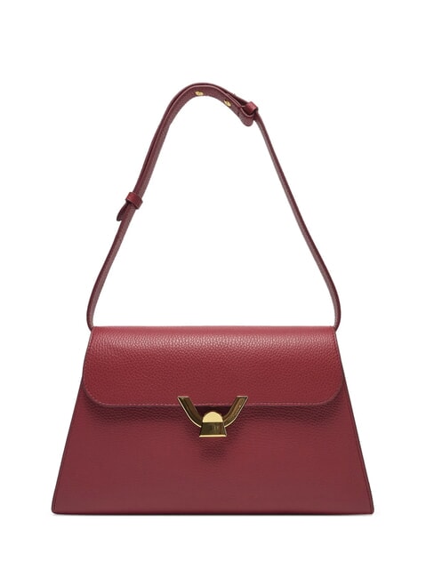 COCCINELLE DEW Borsa media a spalla in pelle martellata sangria - Borse Donna