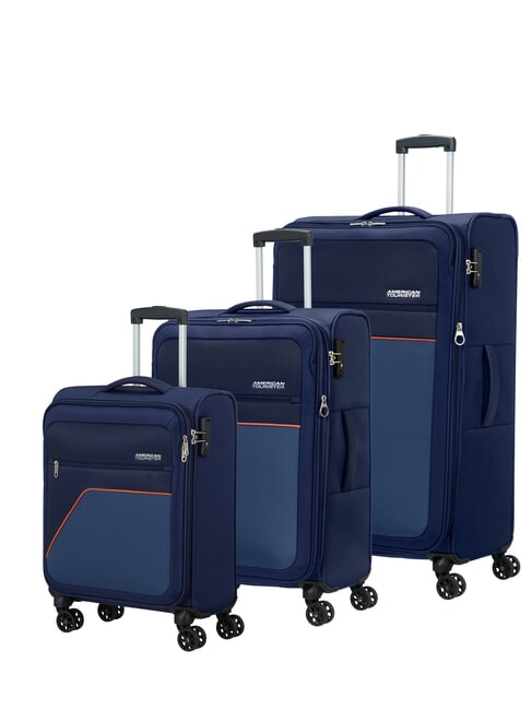 AMERICAN TOURISTER SKY SURFER Set 3 trolley espandibili: cabin, medio e grande DARKNAVY - Set Trolley