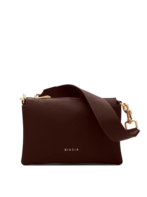 BIASIA FEATHER SMALL Borsa a tracolla piccola in pelle moro - Borse Donna