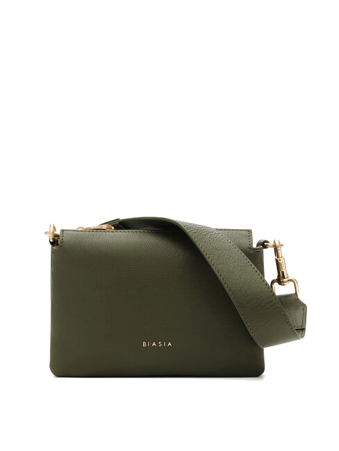 BIASIA FEATHER SMALL Borsa a tracolla piccola in pelle muschio - Borse Donna