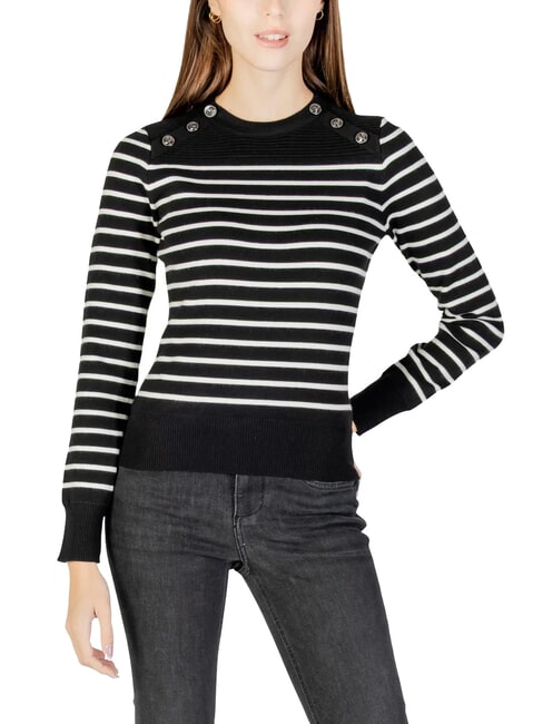 GUESS HELEN Maglione black and cream stri - Maglie Donna