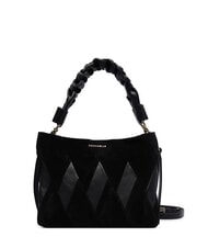 COCCINELLE BOHEME NEW GEOMETETRIC PATCH Borsa a mano pelle suede con tracolla Nero - Borse Donna - 1