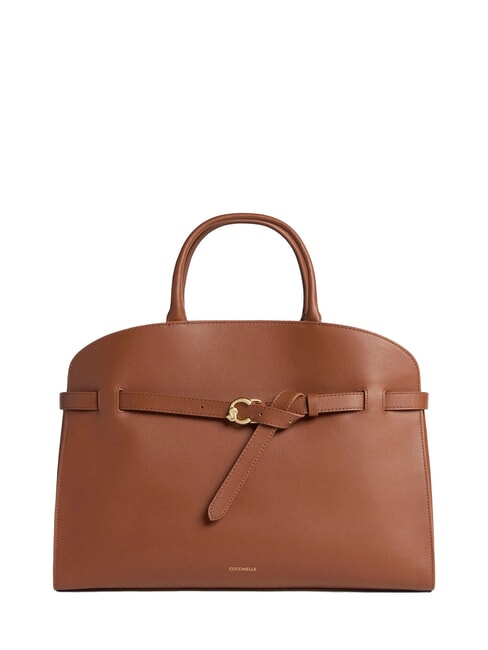 COCCINELLE SABINE Borsa a mano in pelle con tracolla cognac - Borse Donna