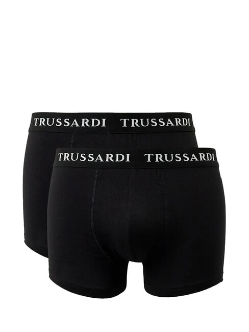 TRUSSARDI BRANDED ELASTIC Due paia di boxer black - Slip Uomo