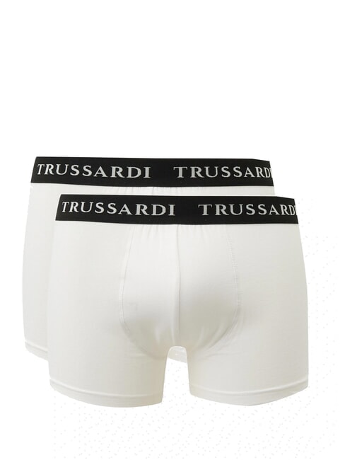 TRUSSARDI BRANDED ELASTIC Due paia di boxer white - Slip Uomo