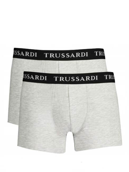 TRUSSARDI BRANDED ELASTIC Due paia di boxer grey melange - Slip Uomo