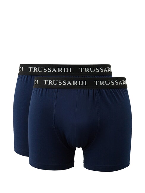 TRUSSARDI BRANDED ELASTIC Due paia di boxer navy - Slip Uomo