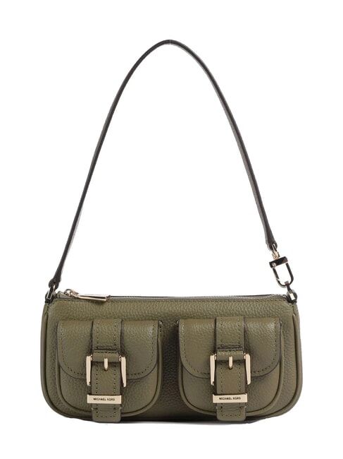 MICHAEL KORS ZOEY Borsetta a spalla, in pelle safari green - Borse Donna