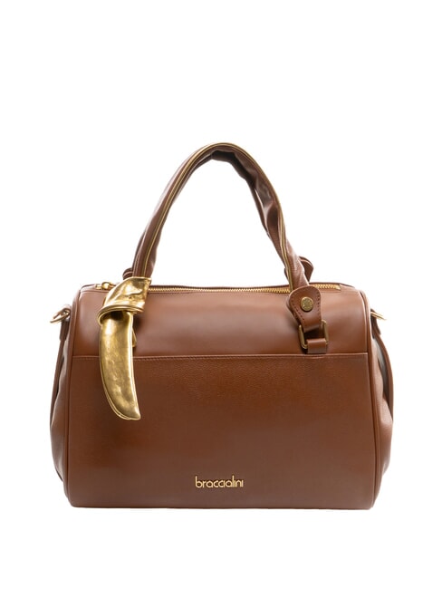 BRACCIALINI GRETA Borsa a bauletto in pelle con tracolla marrone - Borse Donna