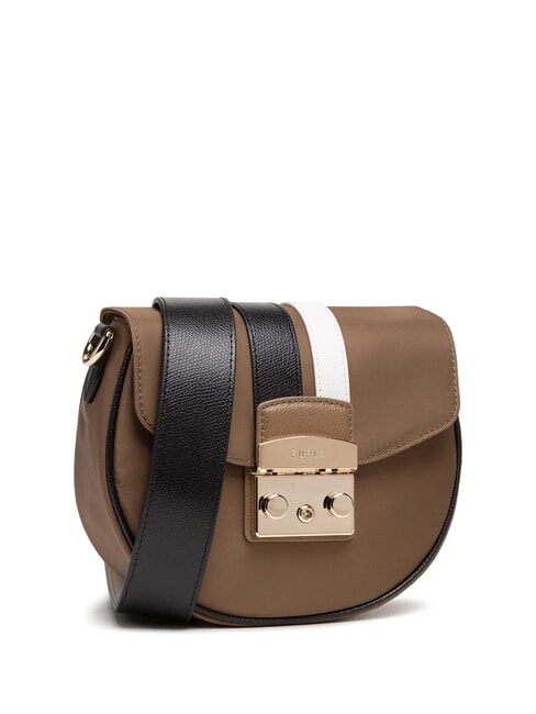 FURLA METROPOLIS Borsa mini a tracolla fango+nero+talco h - Borse Donna