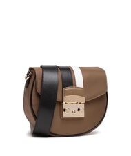 FURLA METROPOLIS Borsa mini a tracolla fango+nero+talco h - Borse Donna - 1