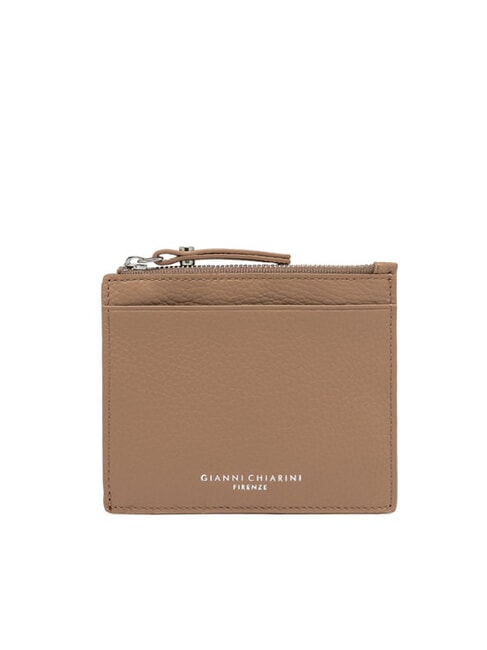 GIANNI CHIARINI GRAIN Portafoglio piatto in pelle con zip clay - Portafogli Donna