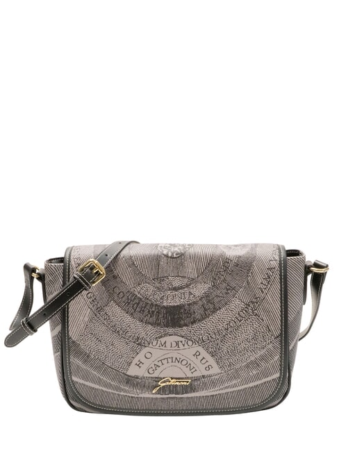 GATTINONI PLANETARIUM Borsa a tracolla con flap monochrom lt grey/ black - Borse Donna