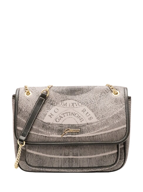 GATTINONI PLANETARIUM Convertible bag with flap monochrom lt grey/ black - Borse Donna