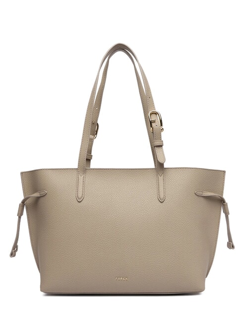 FURLA AVA Borsa shopping media in pelle linen+urban gray int. - Borse Donna