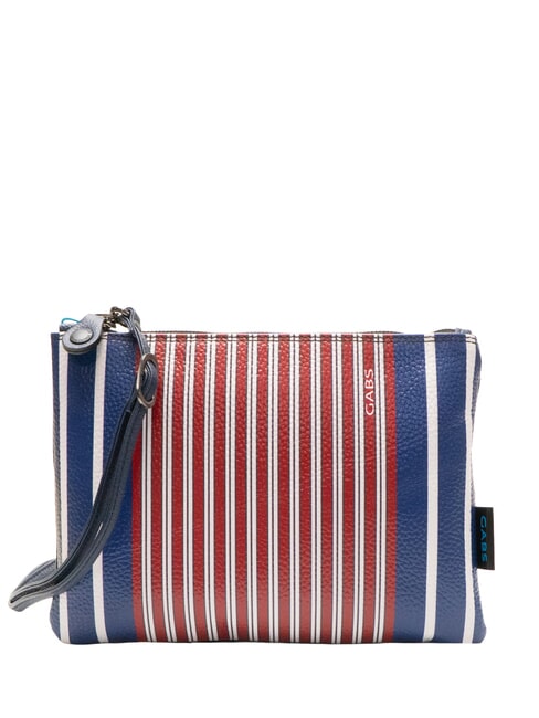 GABS BEYONCE Pochette in pelle righe fuoco+inchiostro blu - Borse Donna