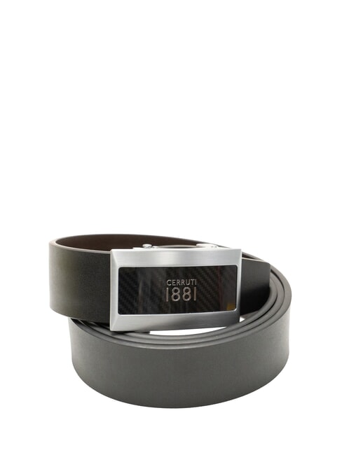 CERRUTI 1881 Cintura doubleface in pelle nero/testa di moro - Cinture