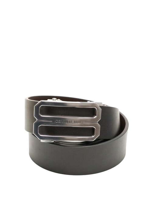 CERRUTI DOUBLEFACE Cintura reversibile in pelle nero/testa di moro - Cinture