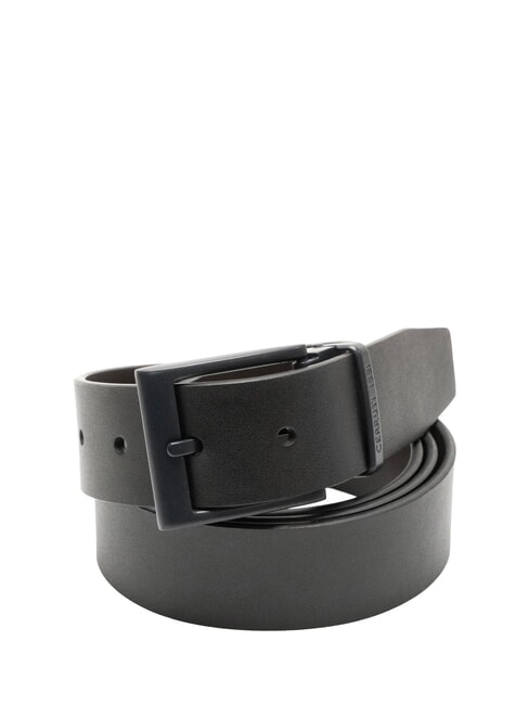 CERRUTI REVERSIBLE Cintura doubleface in pelle nero/testa di moro - Cinture