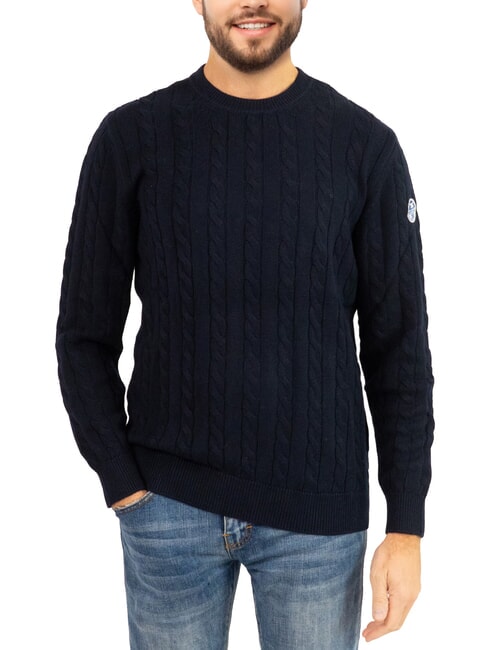 NORTH SAILS N|S Maglione girocollo a trecce navy blue - Maglie Uomo
