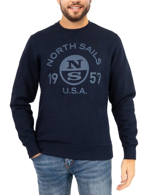 NORTH SAILS LOGO Felpa a girocollo con maxi stampa navy blue - Felpe Uomo