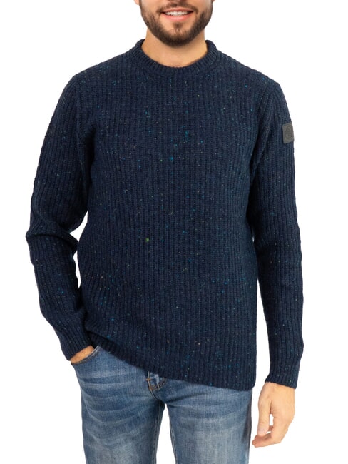 NORTH SAILS N|S Maglione girocollo melange misto lana navy blue - Maglie Uomo