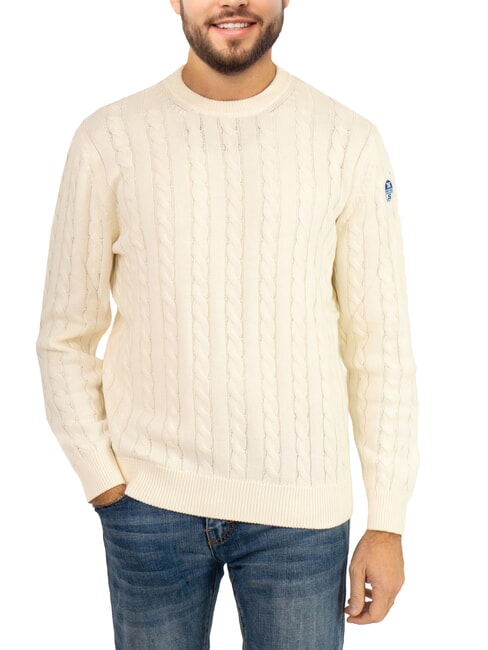 NORTH SAILS N|S Maglione girocollo a trecce marshmallow - Maglie Uomo