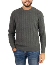 NORTH SAILS N|S Maglione girocollo a trecce medium grey melange - Maglie Uomo - 1