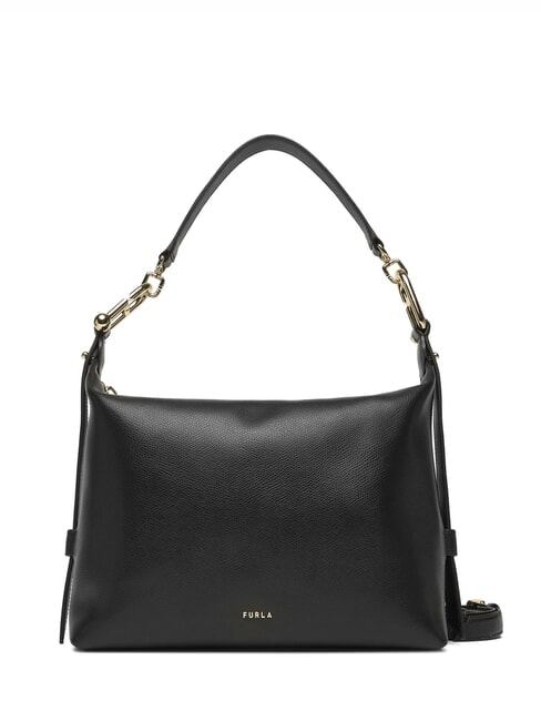 FURLA TONIE Borsa a spalla in pelle con tracolla Nero - Borse Donna