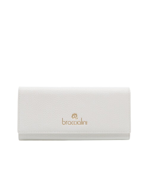 BRACCIALINI BASIC Portafoglio grande continental pelle bianco - Portafogli Donna