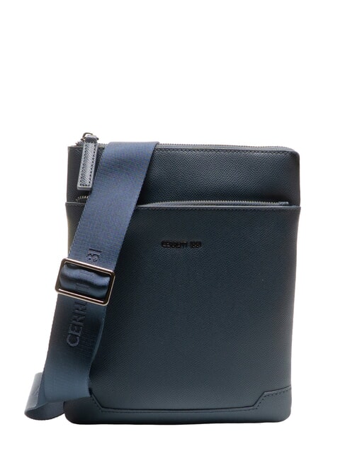 CERRUTI JAKE Borsello piatto in pelle blue - Tracolle Uomo