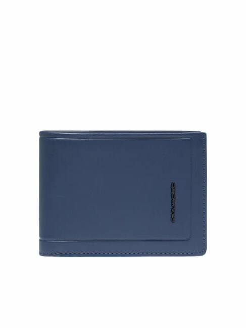 PIQUADRO ATLAS Portafoglio in pelle con portamonete blu - Portafogli Uomo