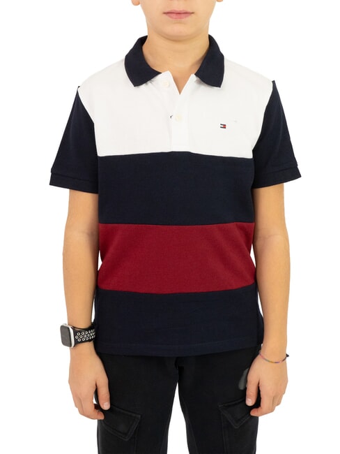 TOMMY HILFIGER TH KIDS Polo bambino maniche corte red /  white / blue - T-shirt Bambino