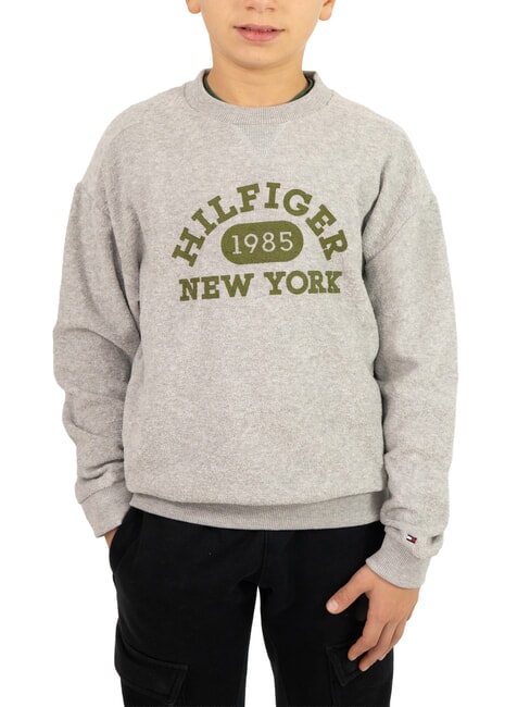 TOMMY HILFIGER TH KIDS Felpa da bambino con stampa new light grey heather - Felpe Bambini