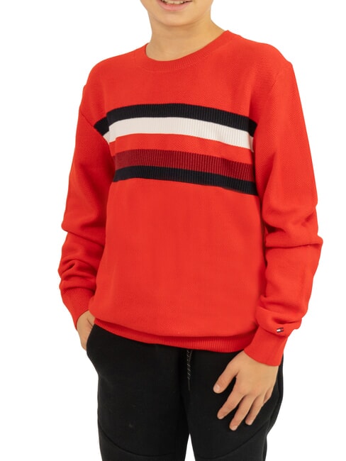 TOMMY HILFIGER TH KIDS Maglione bimbo girocollo cotone deep crimson - Maglioni Bambini
