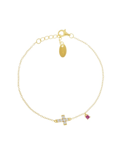 AMEN CROCI Bracciale con croce e zirconi oro - Bracciali Donna