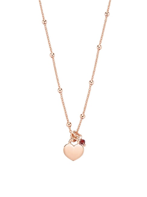 AMEN AMORE Collana con cuore, sfere e zircone rose - Collane