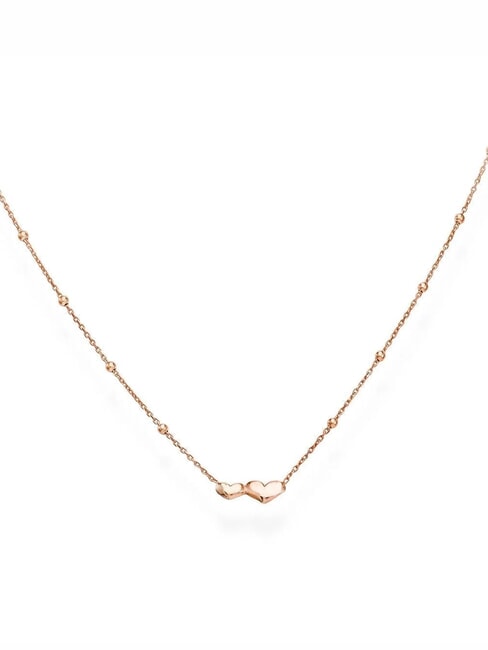 AMEN COCCOLE Collana in argento con cuoricini e sfere rose - Collane