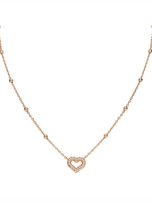 AMEN COCCOLE Collana con cuore torchòn e sfere rose - Collane