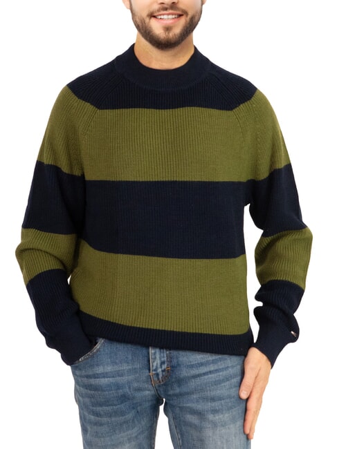TOMMY HILFIGER TH Maglione girocollo misto lana desert sky/ putting green - Maglie Uomo