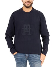TOMMY HILFIGER TH Maglione girocollo cotone con logo - Maglie Uomo
