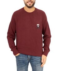 TOMMY HILFIGER TH Maglione girocollo cotone ricamo logo - Maglie Uomo