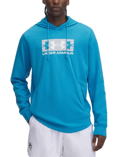 UNDER ARMOUR TERRY Felpa con cappuccio ether blue - Felpe Uomo
