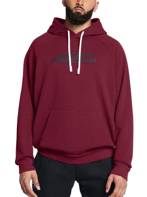 UNDER ARMOUR FLC TXTR Felpa con cappuccio cardinal - Felpe Uomo
