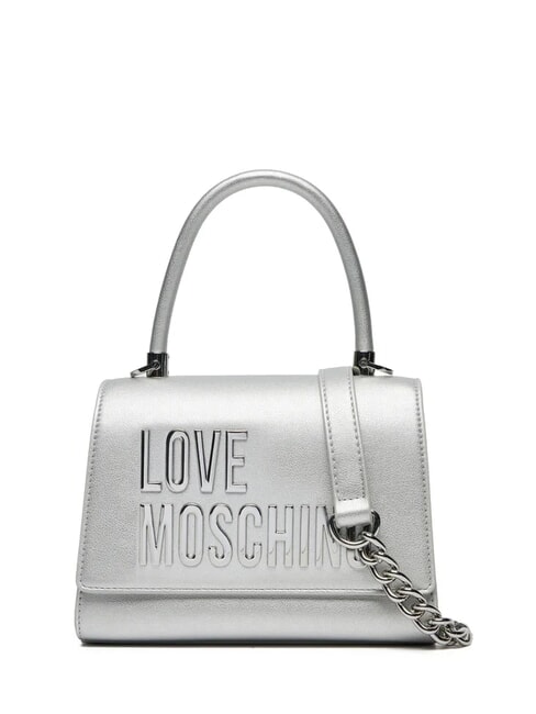 LOVE MOSCHINO BOLD LOVE Borsa a cartelletta con tracolla silver - Borse Donna