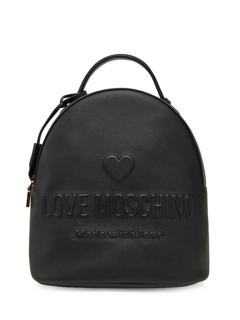 LOVE MOSCHINO LOVE EMBOSSED Zaino con logo impunturato Nero - Borse Donna