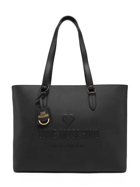 LOVE MOSCHINO LOVE EMBOSSED Borsa shopping a spalla Nero - Borse Donna